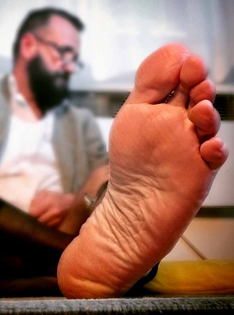 Drool over thick married man foot