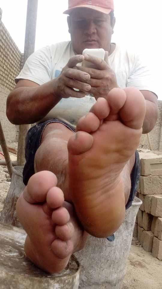 Look these burly married men foot soles