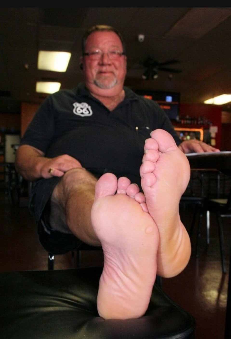 Look these fat old men foot