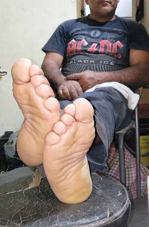 Enjoy this burly hunk feet soles